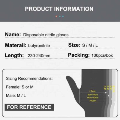 Disposable nitrile examination gloves