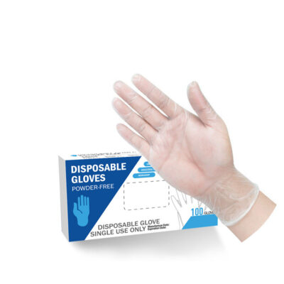 Blue oil resistant waterproof nitrile gloves