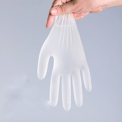Clear PVC vinyl nitrile blend gloves