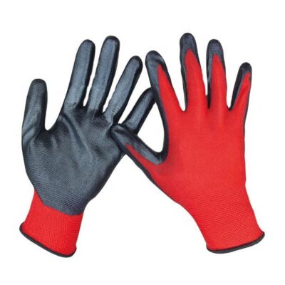 Waterproof polyester nitrile coated gloves