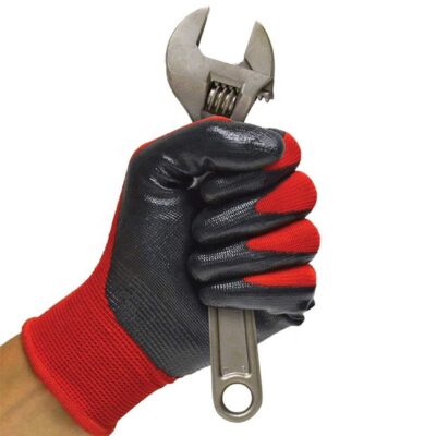 Waterproof polyester nitrile coated gloves