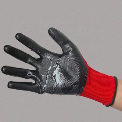 Waterproof polyester nitrile coated gloves